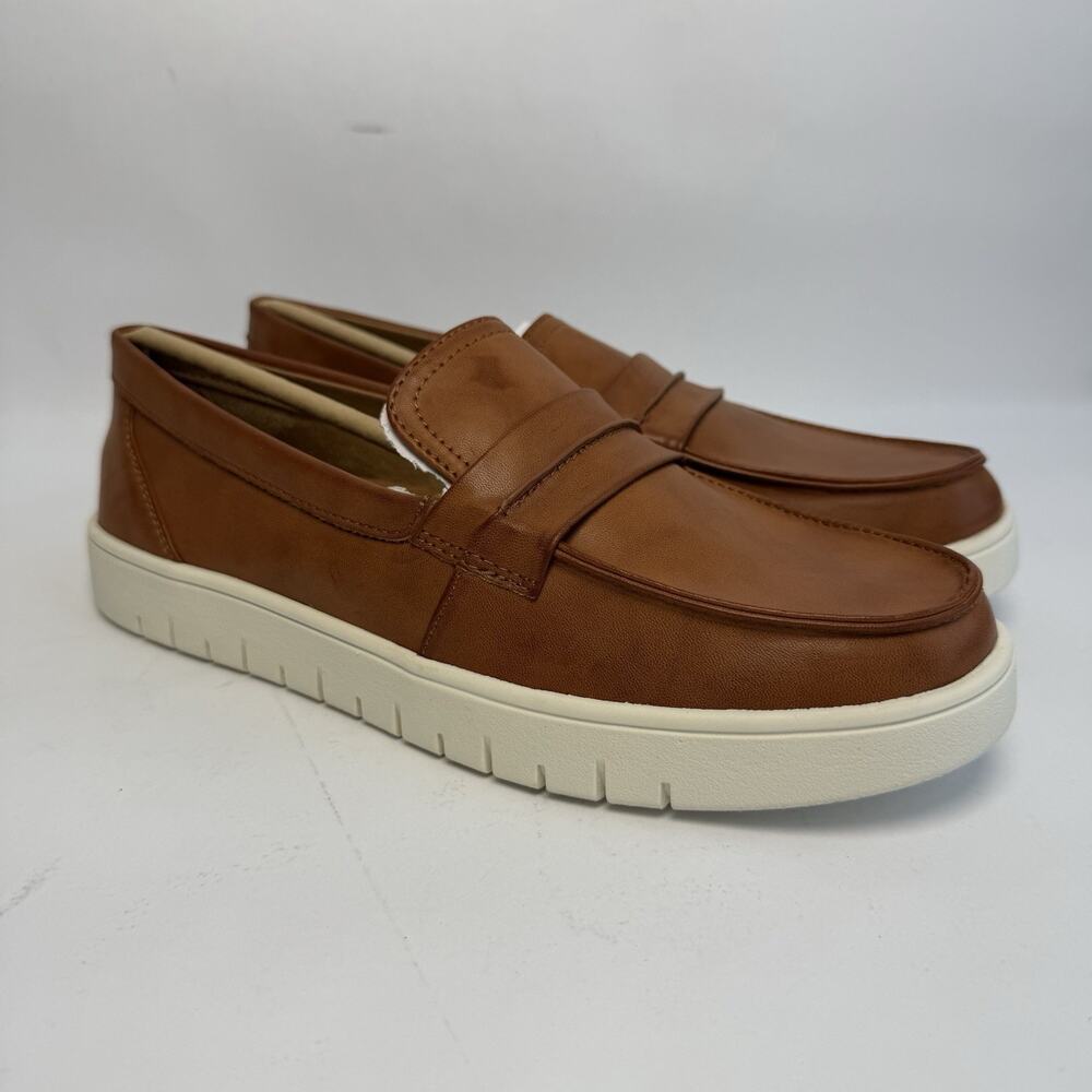 White Mountain Nocci Womens 9.5 Tan Leather Penny Loafers Slip On Comfort Shoes